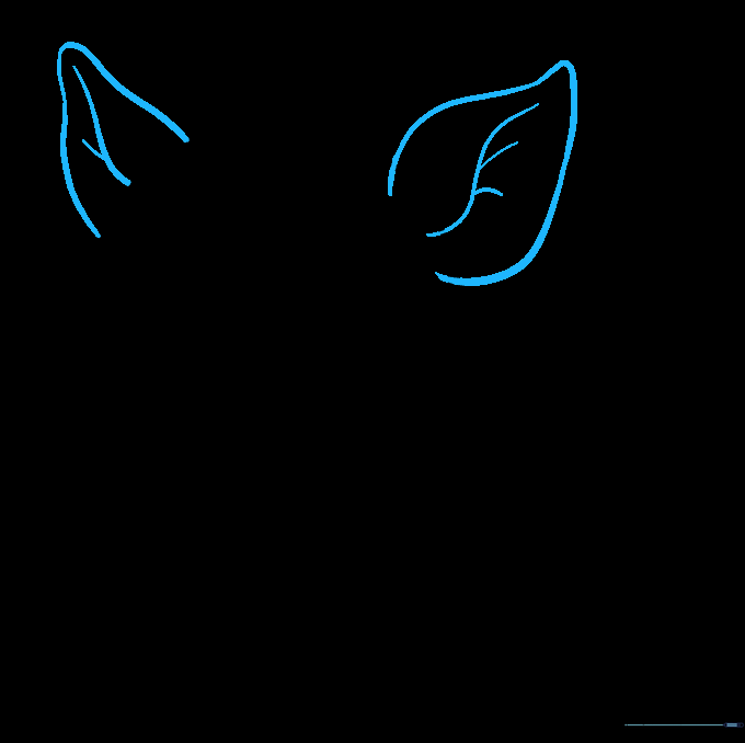Two triangular ears added to the top of the pig's head with internal fold lines.