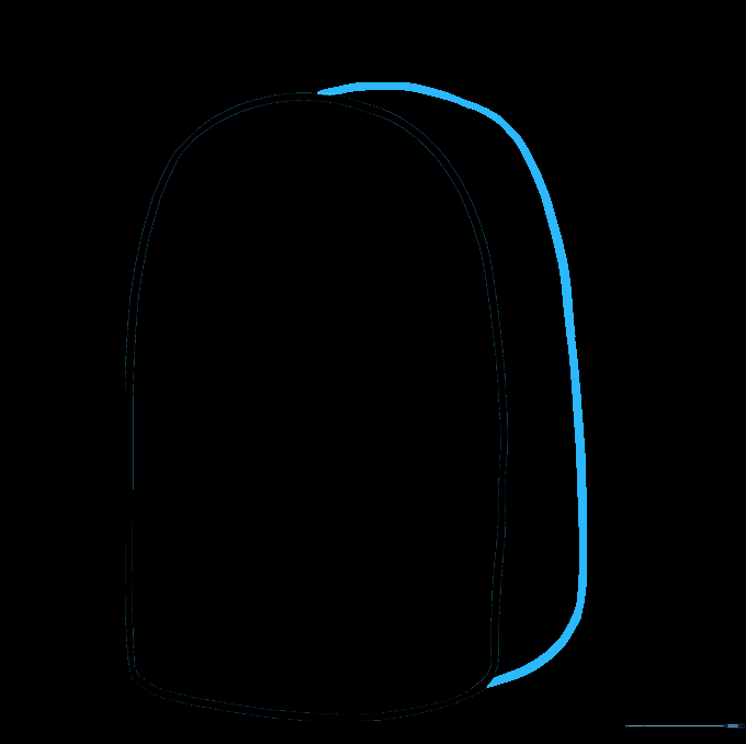 Adding a side panel line to the backpack to create a three-dimensional effect.