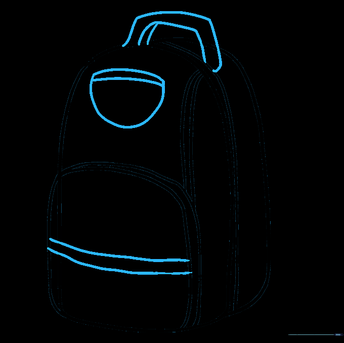 Adding a top carry handle and zipper lines to the front pocket.