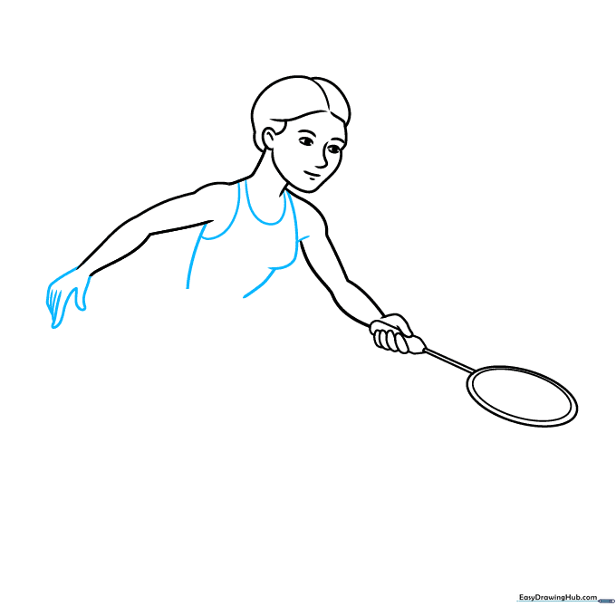 Defining the torso and arm structure of the badminton player.