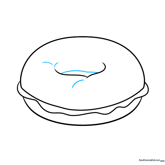 Adding detail lines inside the center hole to create depth.
