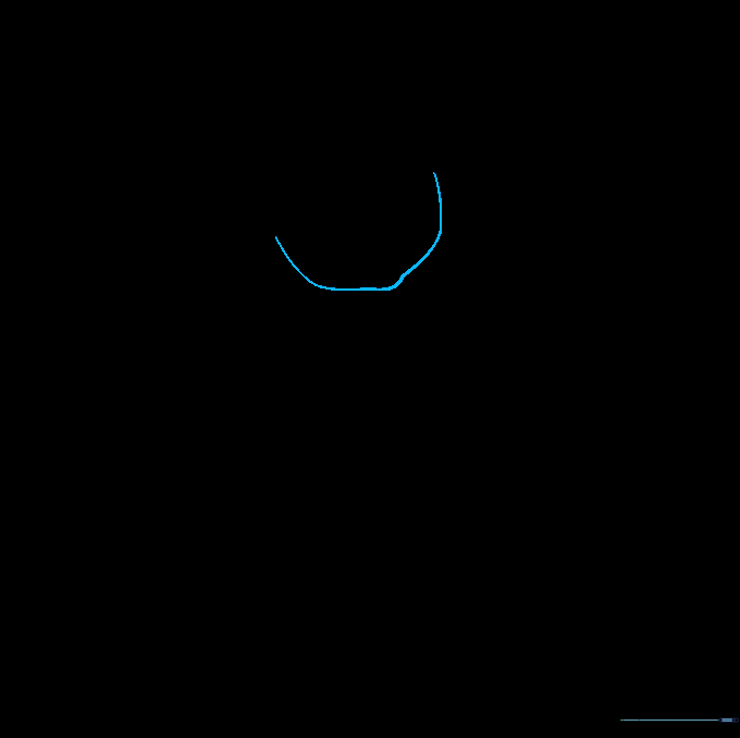 Pencil outline of a ballerina's chin and jawline on a white background.