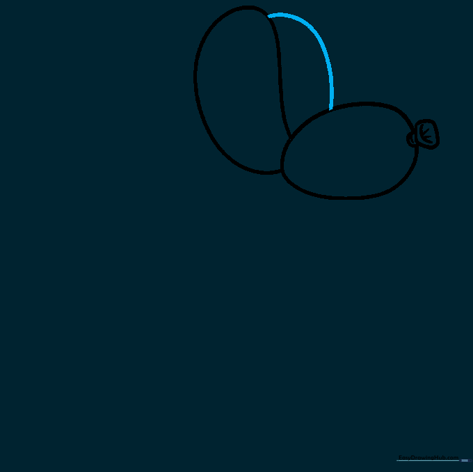 Adding the second ear to the balloon dog sketch.