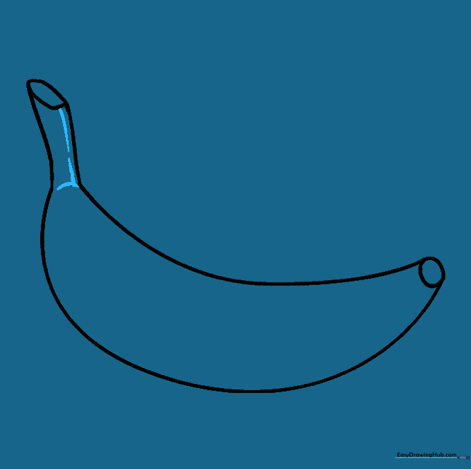 Detailed stem with a curved base line and vertical texture lines.