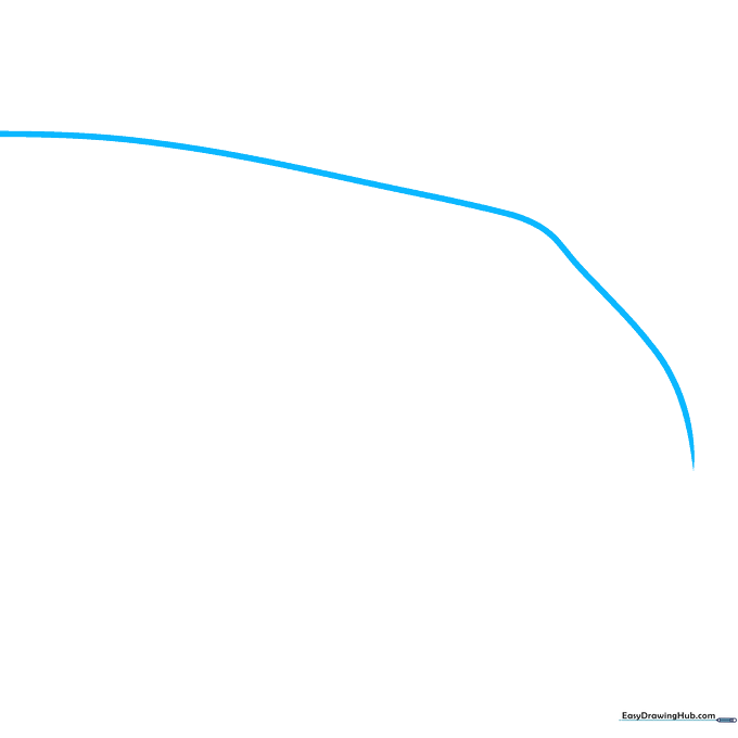 A light pencil sketch of a single diagonal curve representing the top of a hand.
