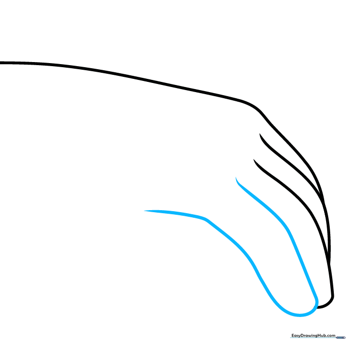 Adding a second finger shape next to the first to build the hand structure.