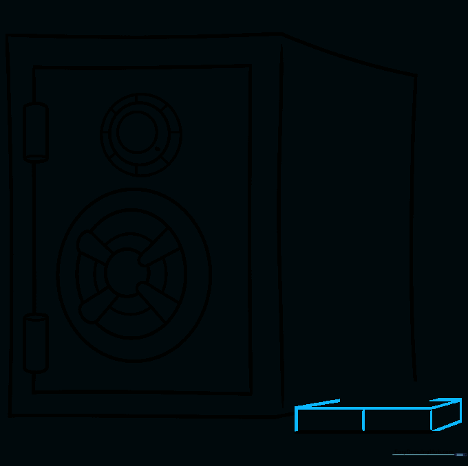 Open vault door revealing stacks of gold bars or money inside.
