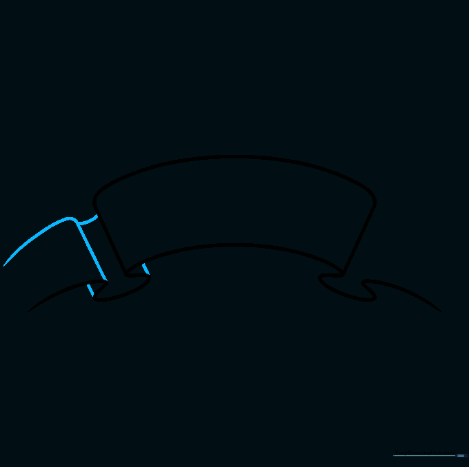 Adding a vertical line to create the appearance of a folded ribbon edge.