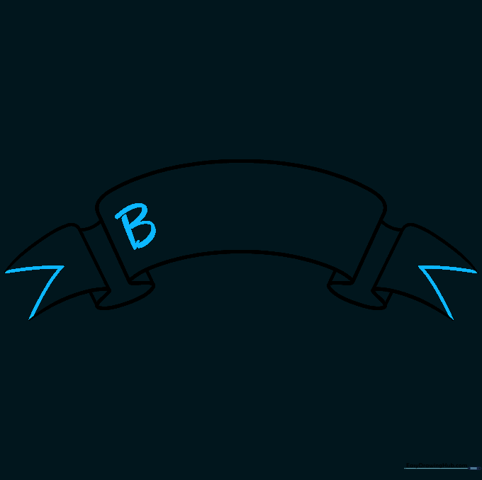 Adding V-shaped notches to the ends of the banner ribbon.