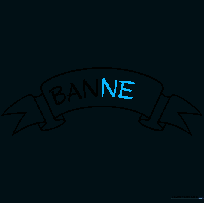 Continuing to write text inside the banner.