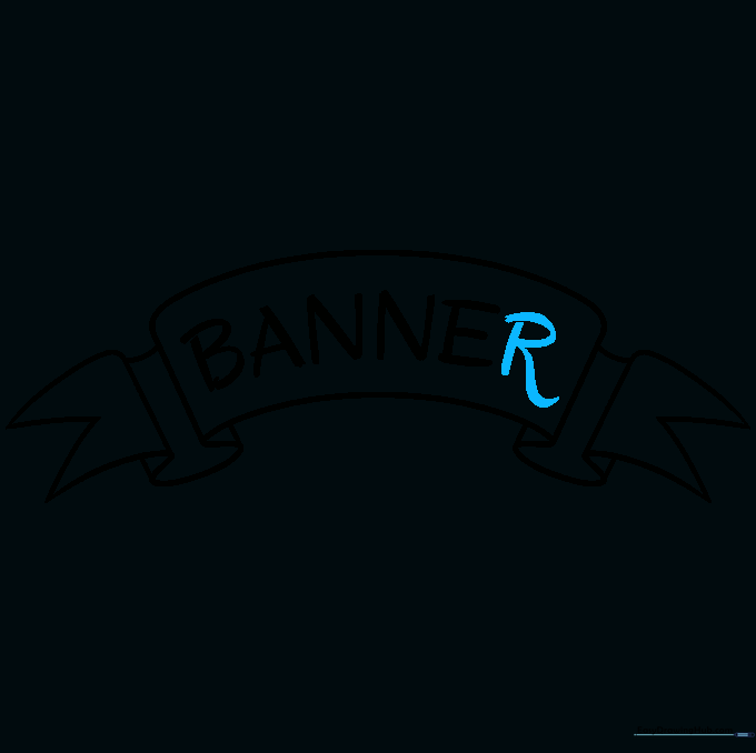 Completed banner outline with text finished.