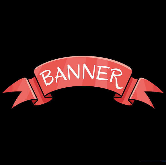 A fully colored and finished banner drawing.