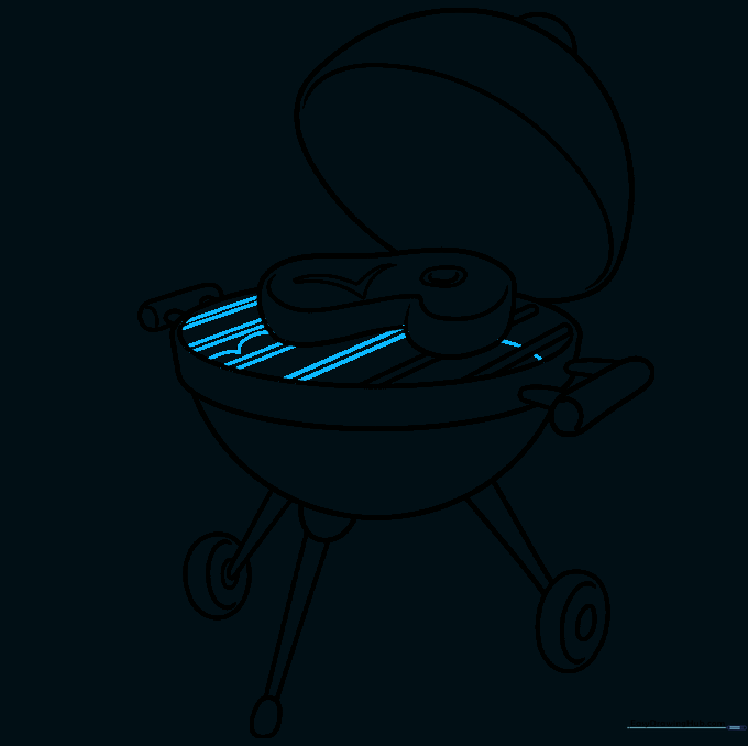Adding charcoal shapes at the bottom of the grill bowl.
