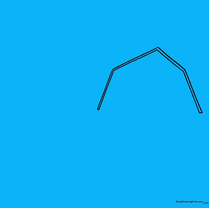 Drawing a parallelogram on the side of the roof to add three-dimensional depth.