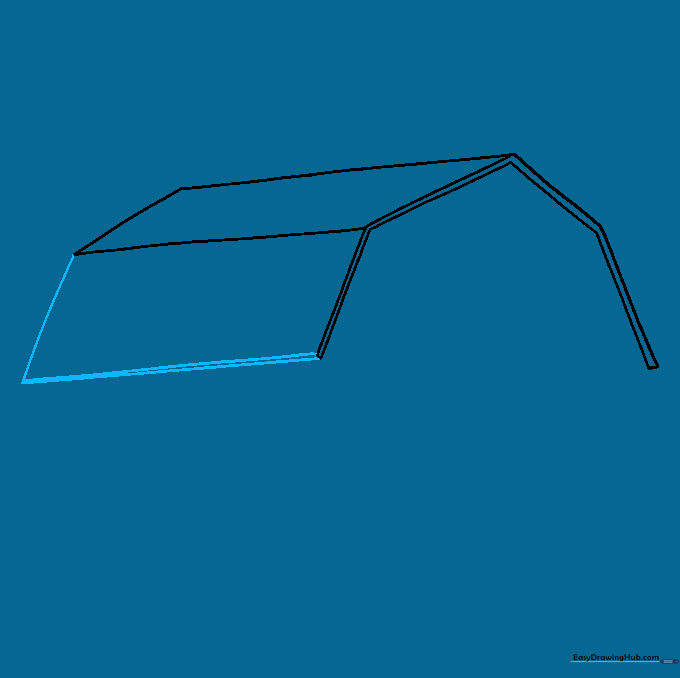 Adding a rectangular section to the roof to define the structure's edge.