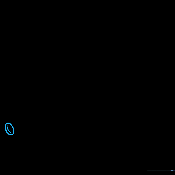 Drawing the rounded knob at the base of a baseball bat using a small oval and a curved interior line.
