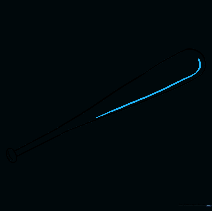 Adding a curved line along the barrel to suggest the cylindrical, three-dimensional shape of the bat.