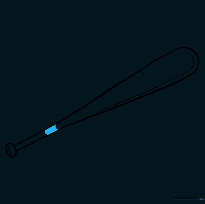 Shaded section added to the handle area to distinguish the grip from the rest of the bat.