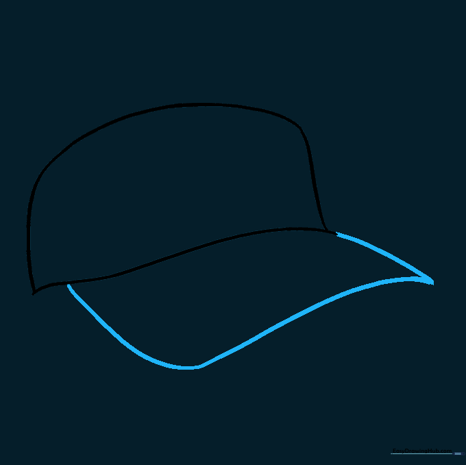The bill of the cap is now fully enclosed, creating a 3D effect.