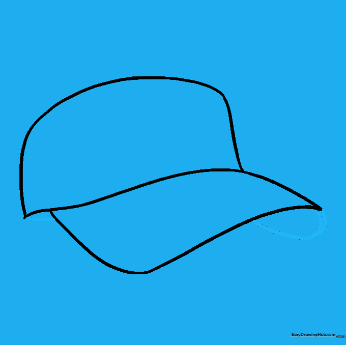 Teardrop shape added to the bill to provide depth and perspective.