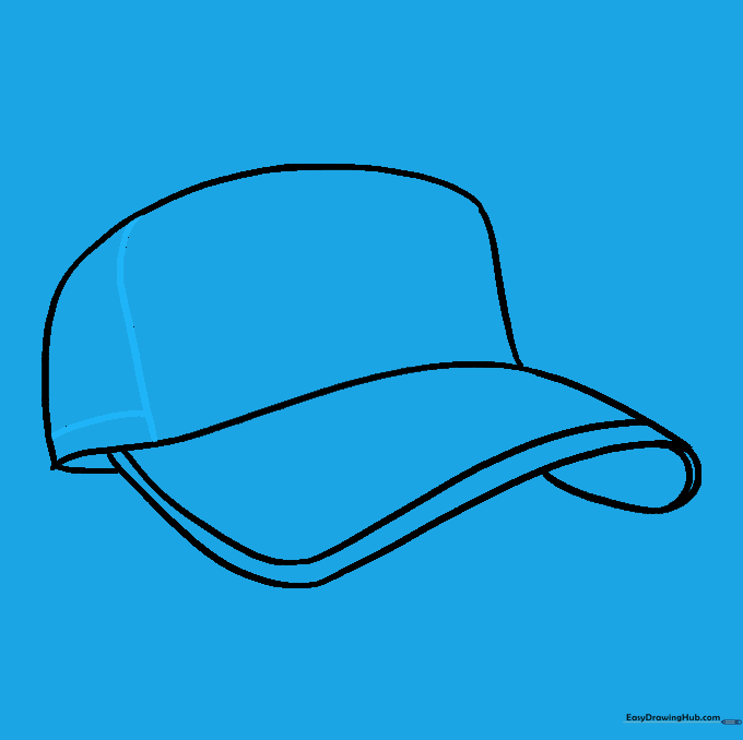 Curved lines added to the crown to represent the fabric panels.
