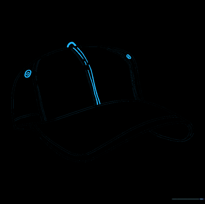 A small button added to the top and two eyelet circles on the front panel.
