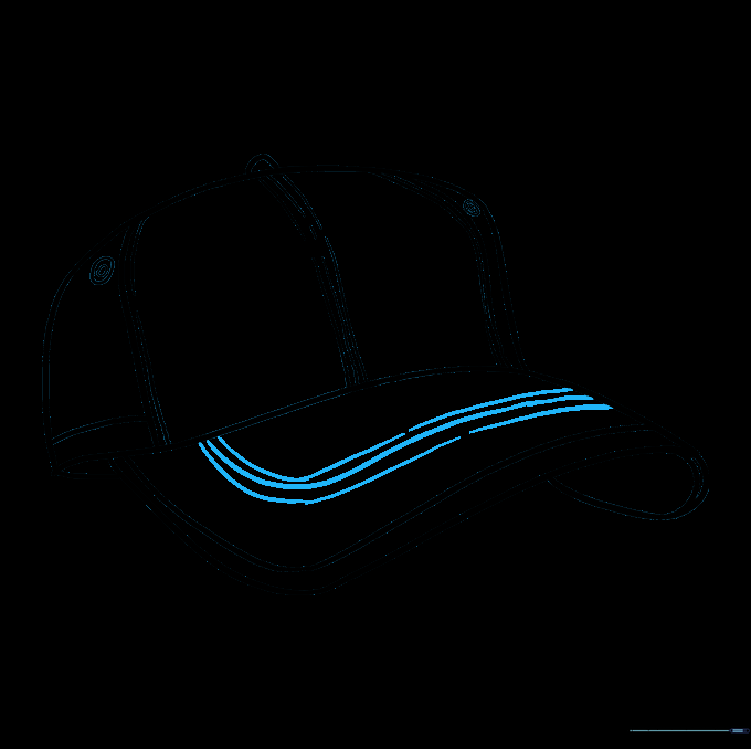 Final stitching details added to the bill of the cap.