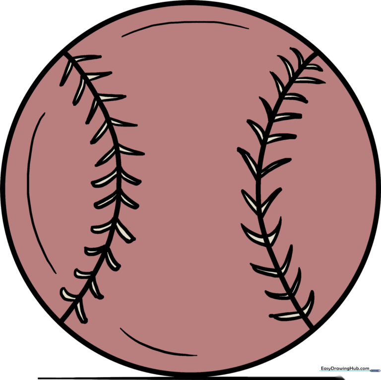 A high-quality, finished illustration of a baseball, perfect for sports fans.