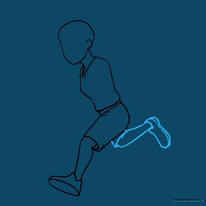 Adding the second leg and shoe to complete the lower body stance.