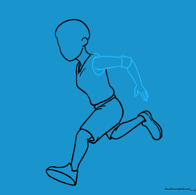 Drawing the arm, sleeve, and hand with an armband detail.