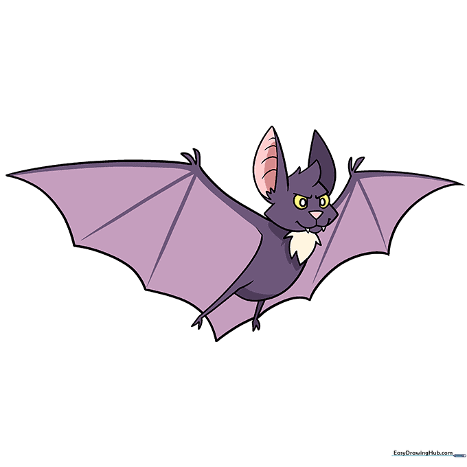 A fully colored, friendly cartoon bat illustration.