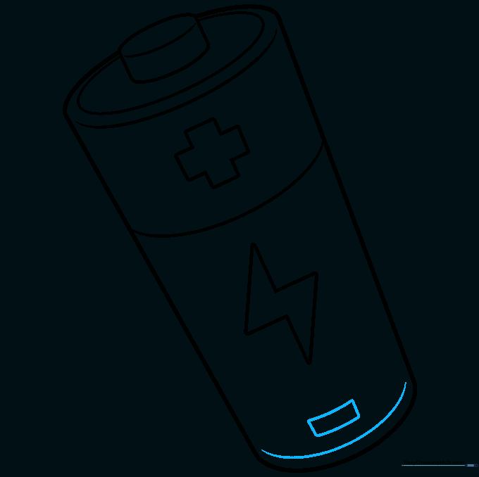 A small minus sign rectangle is added near the bottom of the battery.