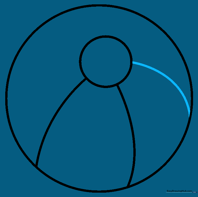 A third curved line added to the beach ball design.