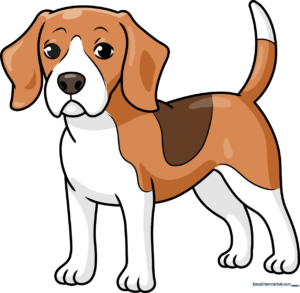 A friendly, finished cartoon Beagle drawing, perfect for kids to emulate.