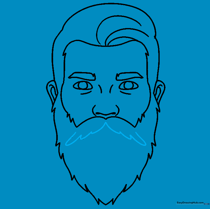 Drawing a mustache above the mouth area
