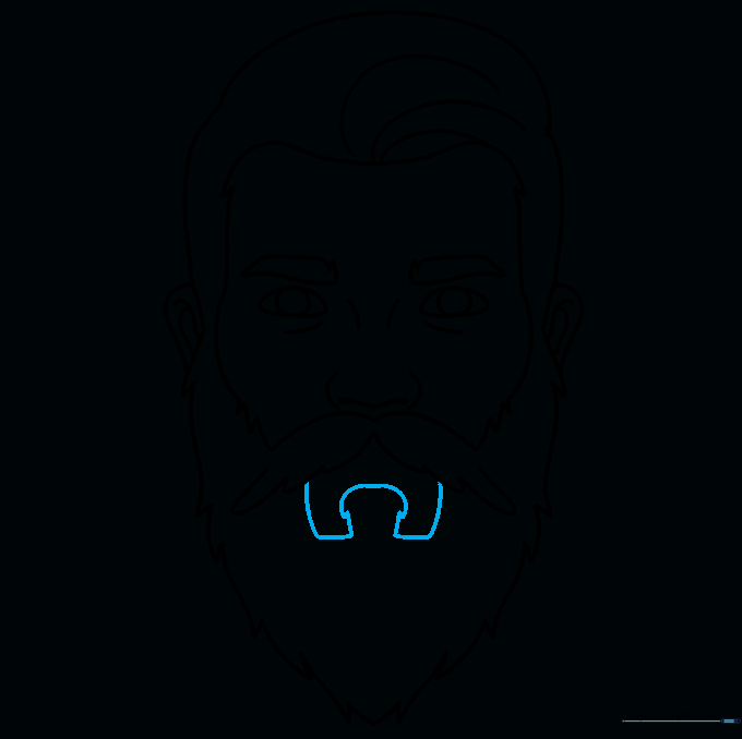 Refining the beard shape with extra curved lines