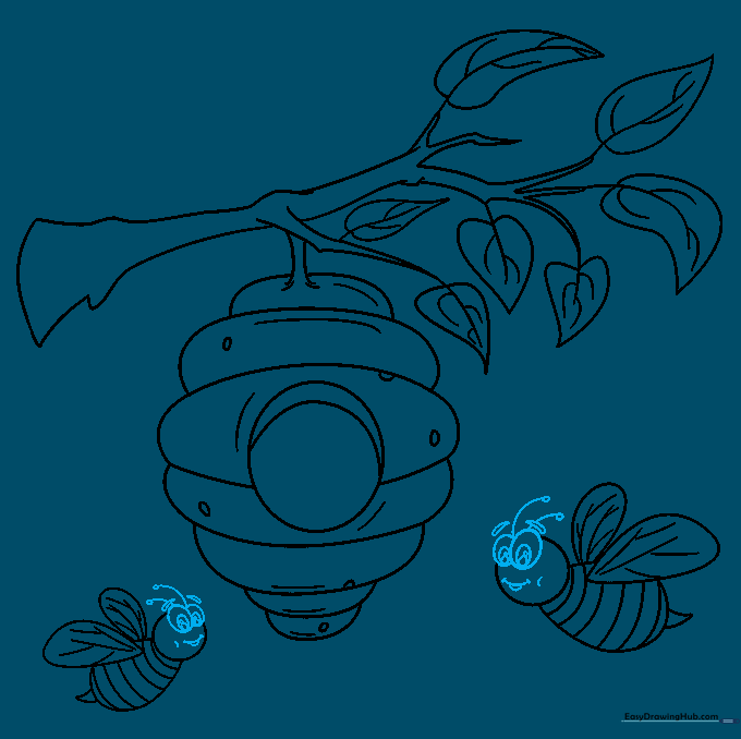 Bees with expressive faces, large eyes, and antennae added.