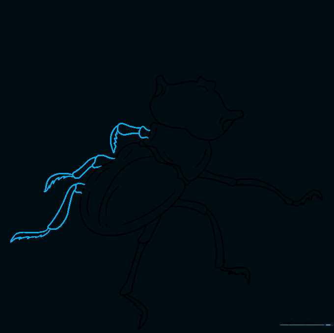 Adding the second set of legs to complete the beetle's stance.