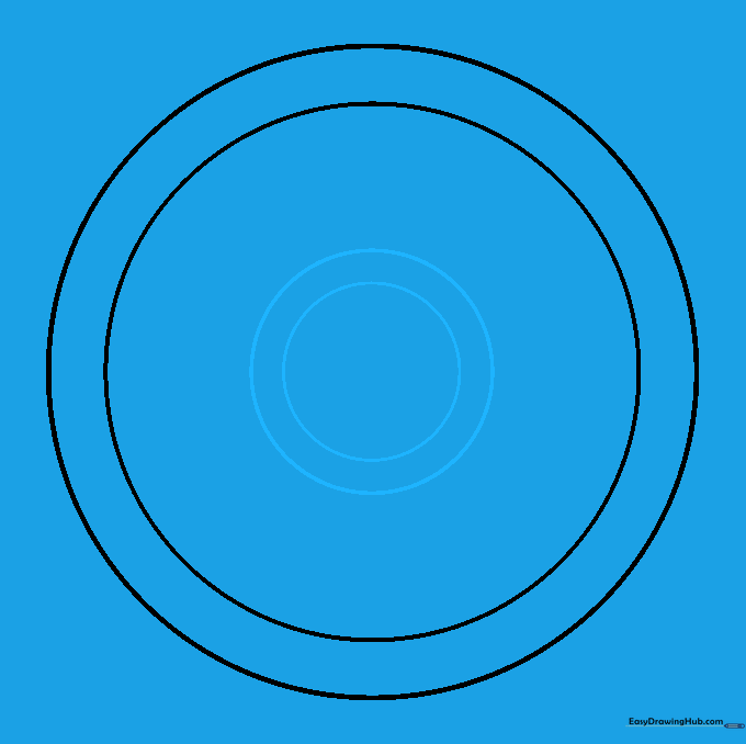 Four concentric circles forming a wheel-like structure for the mandala base.