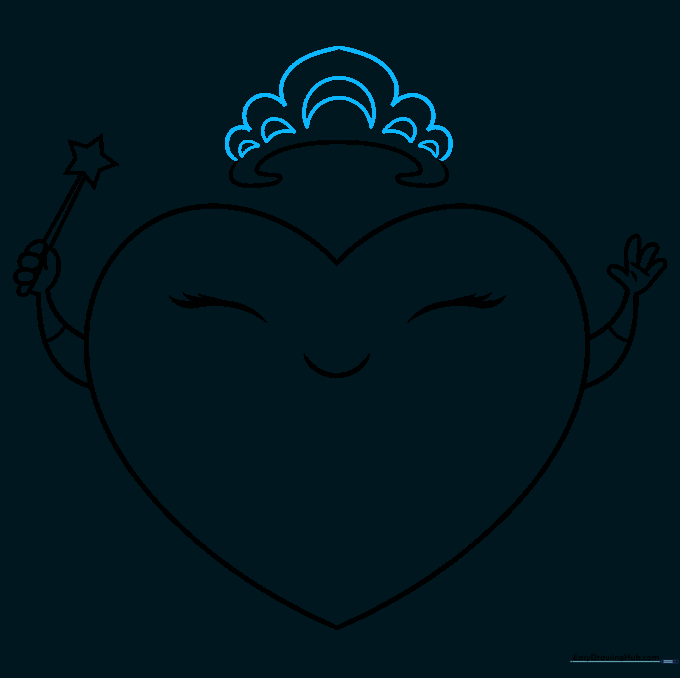 The crown is now detailed with scalloped edges and crescent moon shapes.