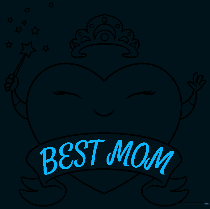 The words 'BEST MOM' are written clearly inside the banner.
