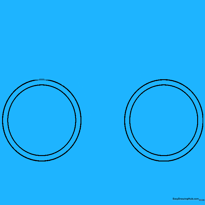 The basic geometric frame of a bicycle connecting the two wheels with diagonal lines.