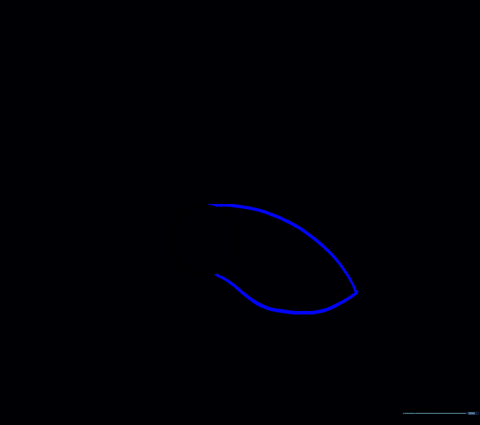 Adding an irregular teardrop-shaped body attached to the head circle.