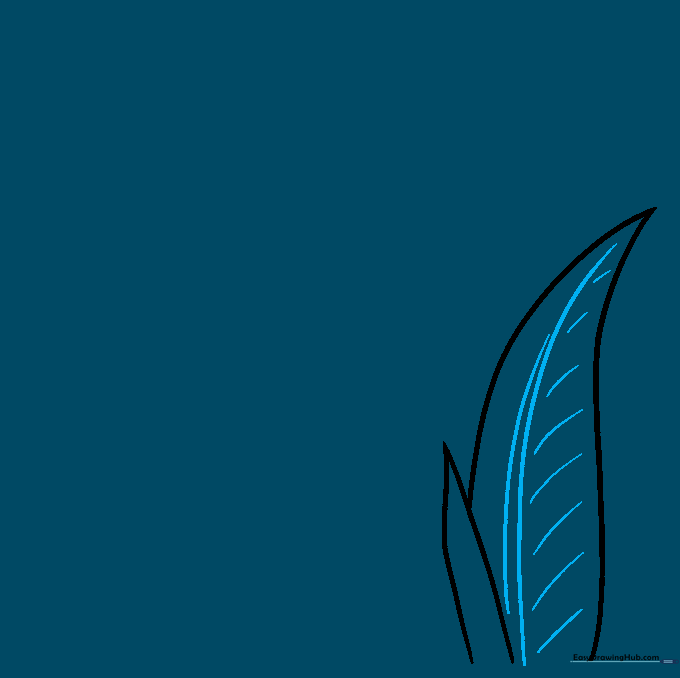 Adding a central vein and small texture lines to the leaf structure.