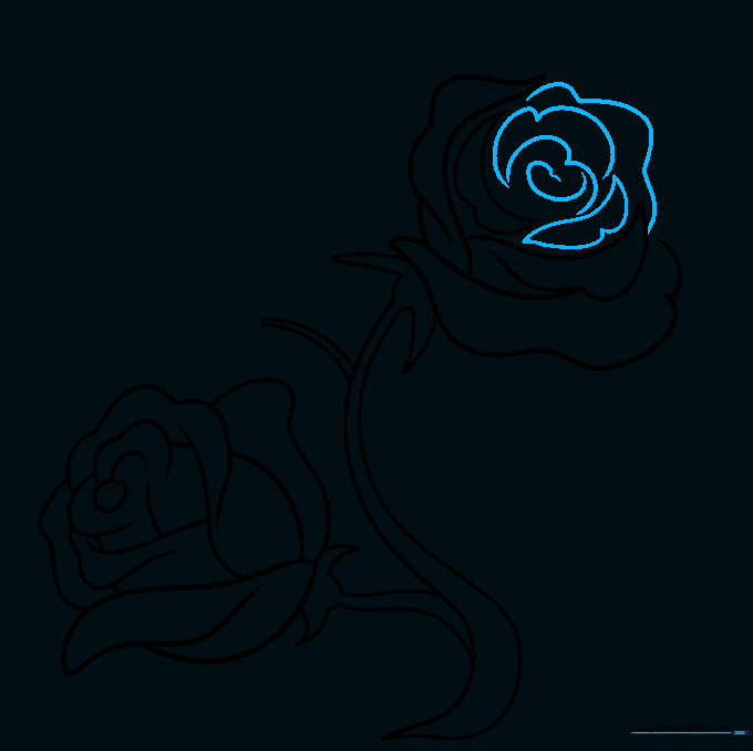 The rose shape is enclosed with outer petals and subtle interior texture lines.