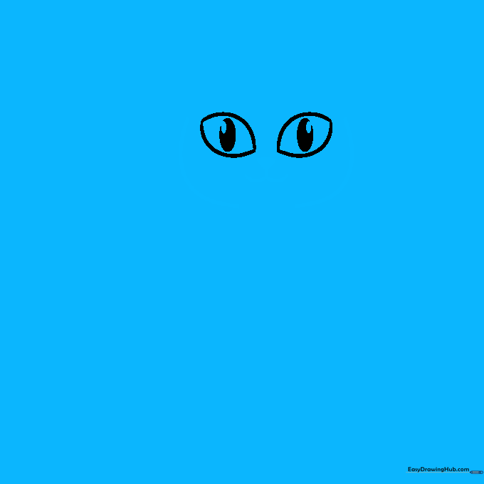 Cat face showing eyes, a small triangular nose, and a W-shaped mouth.