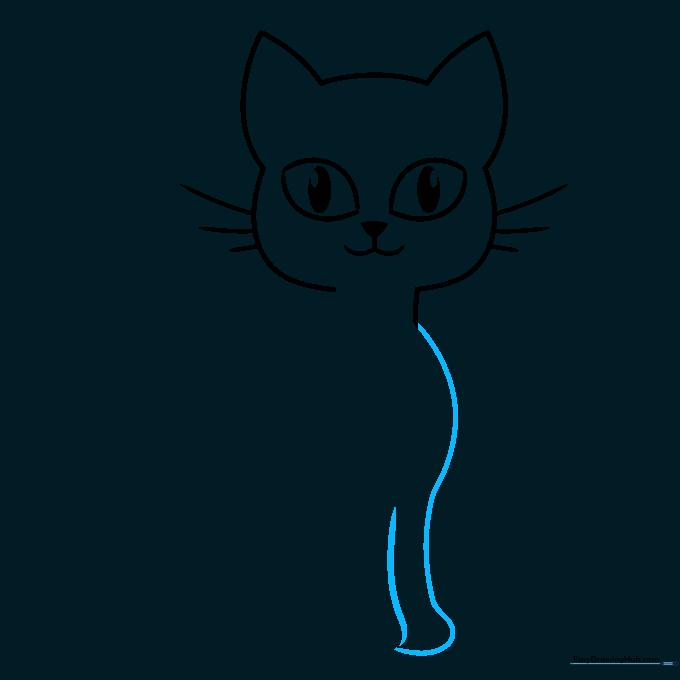 Cat body outline showing the right side and one front leg.