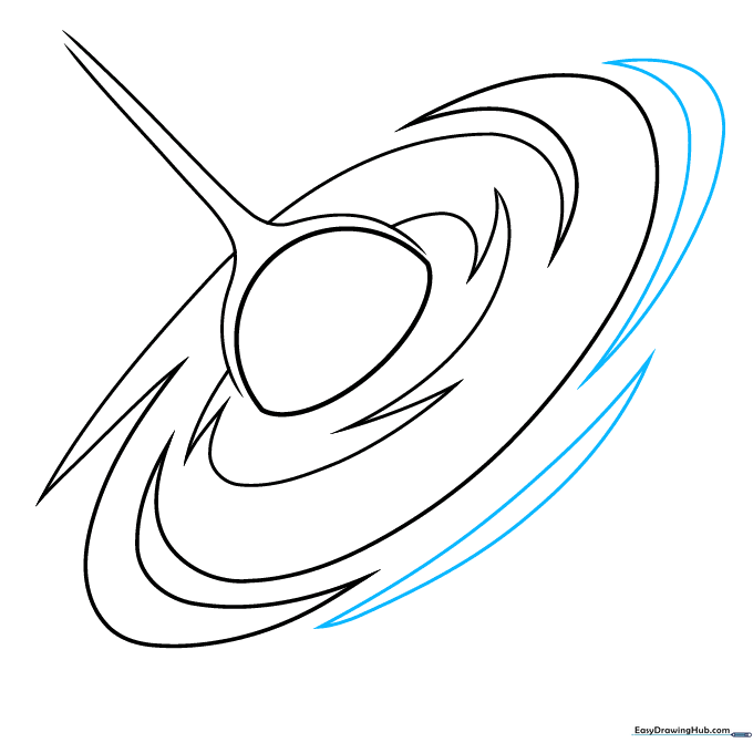 Adding detailed double-pointed shapes to the outer edges of the accretion disk.