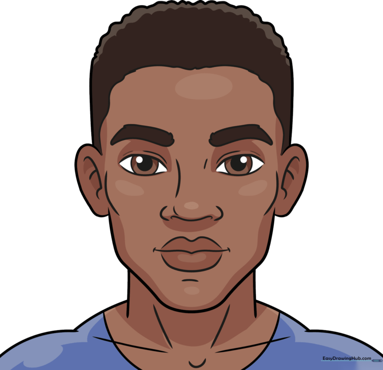 Finished portrait of a Black man, showcasing clean lines and realistic coloring.