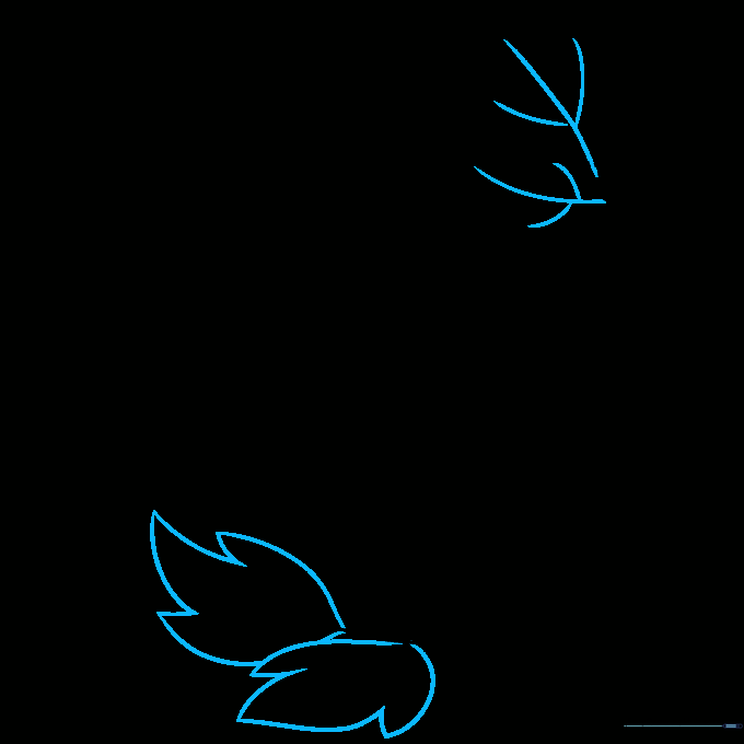 Adding vein details to the leaves with fine pencil lines